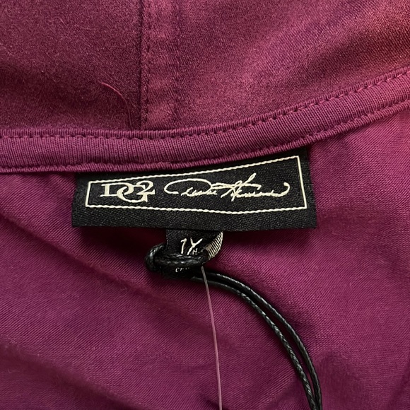 NWT Diane Gilman burgundy suede fringe vest 1X - Picture 2 of 5